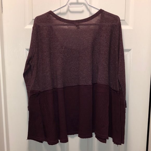 Free People waffle tee 3/4 length sleeve - Picture 5 of 5